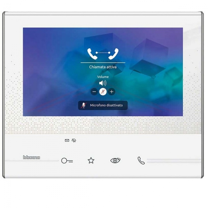 Domovní videotelefon Classe 300 STANDART 7" barevný dotykový LCD displej, interkom, paměť obrazu, barva bílá, 2-BUS Bticino