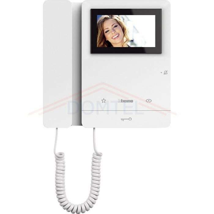 Domovní videotelefon Classe 100 3,5" barevný LCD displej, barva bílá, sluchátko, 2-BUS Bticino