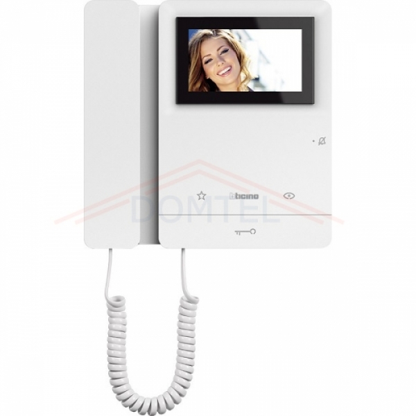 Domovní videotelefon Classe 100 3,5" barevný LCD displej, barva bílá, sluchátko, 2-BUS Bticino