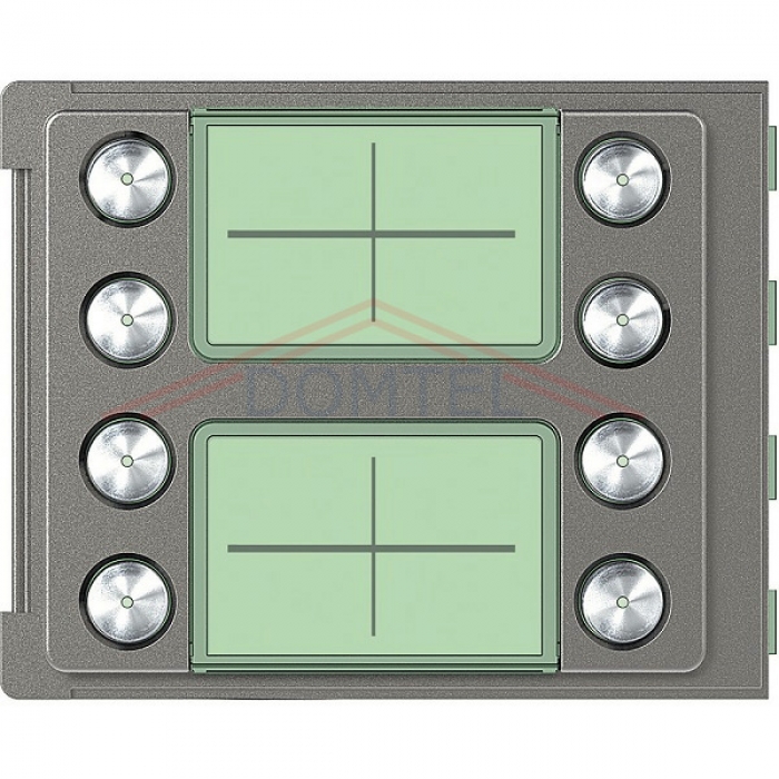 Tlačítka 2-BUS Bticino videotelefony ROBUR kryt modulu elektroniky, 2 sloupce, 8 tlačítek, provedení-barva kov