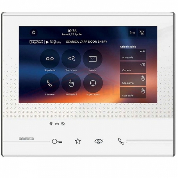 Domovní videotelefon Classe 300 WIFI 7" barevný dotykový LCD displej, interkom, paměť obrazu, barva bílá, 2-BUS Bticino